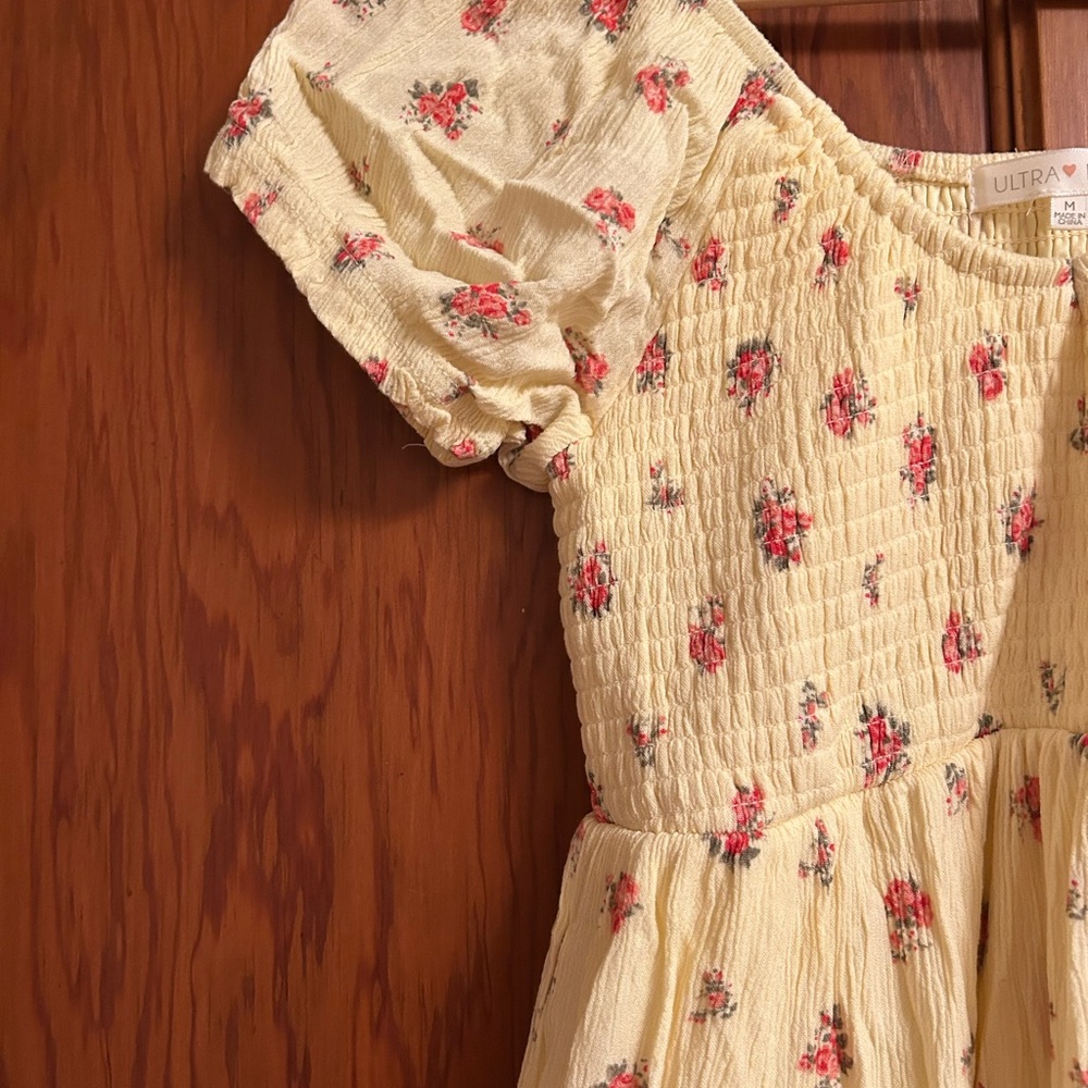 Ultra Flirt Yellow Floral Midi Dress